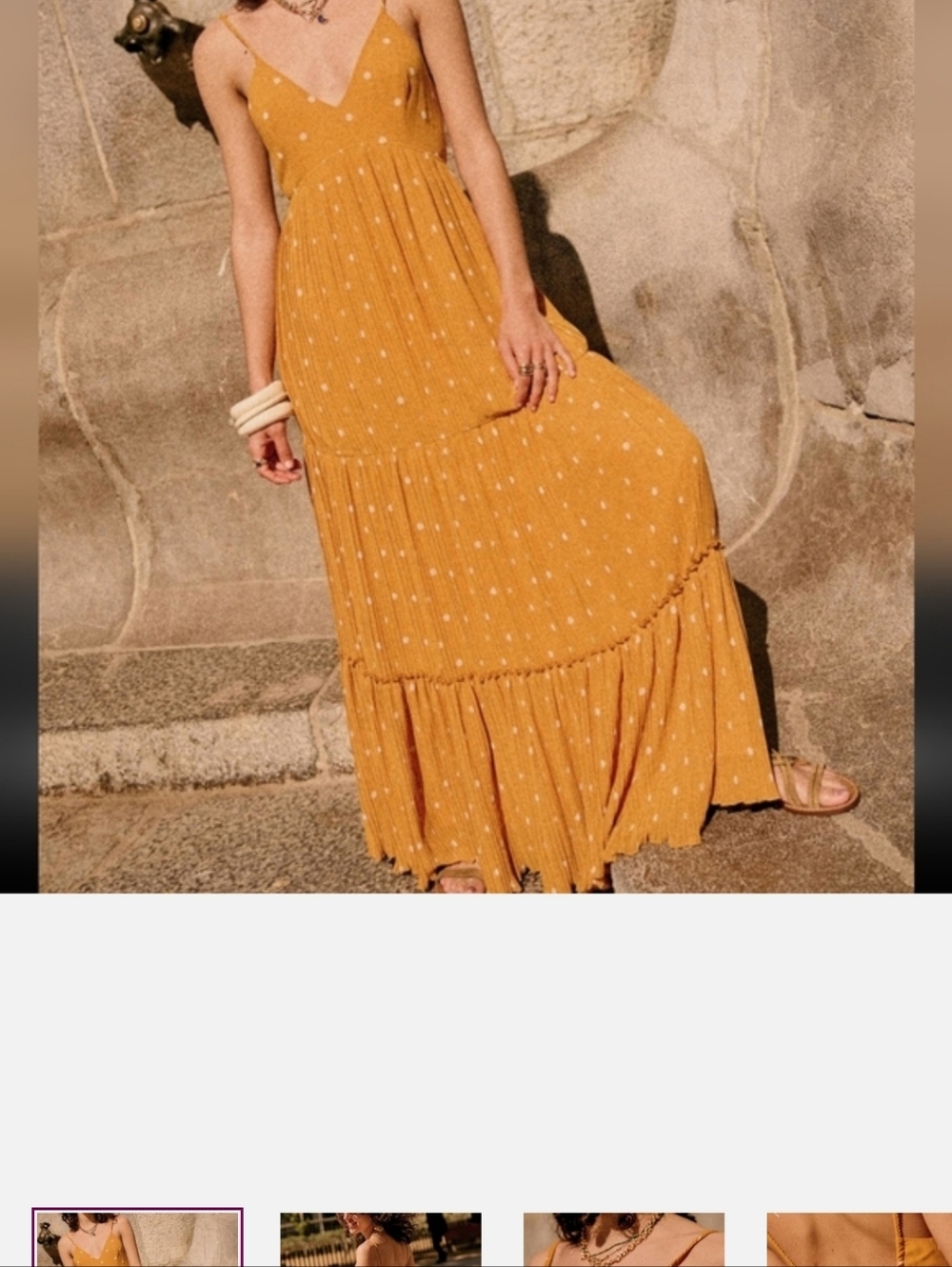 Sezane Hélène Dress Yellow / Ecru Polka Dots - Size 4